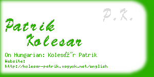 patrik kolesar business card